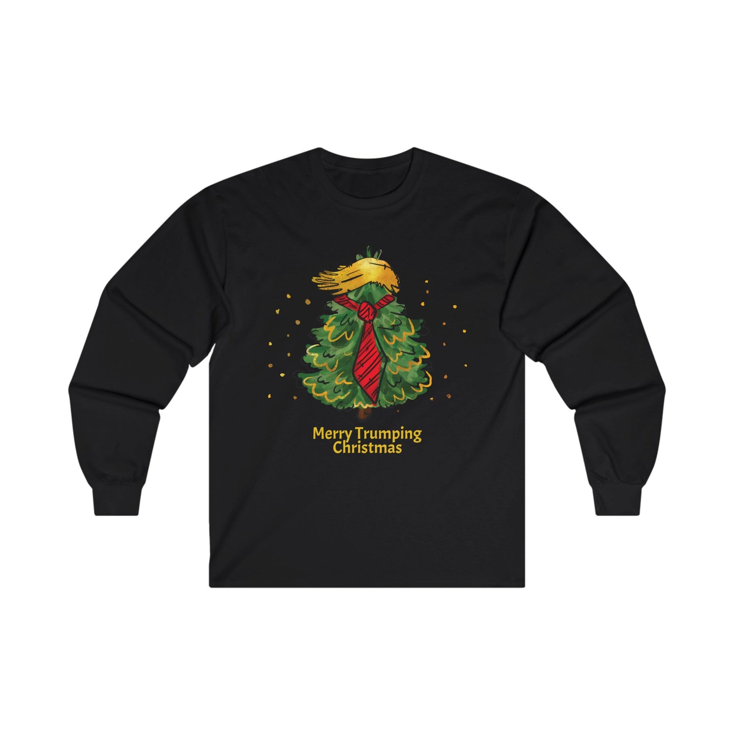 Trump Christmas Tree, Unisex, Long Sleeve Cotton Tee