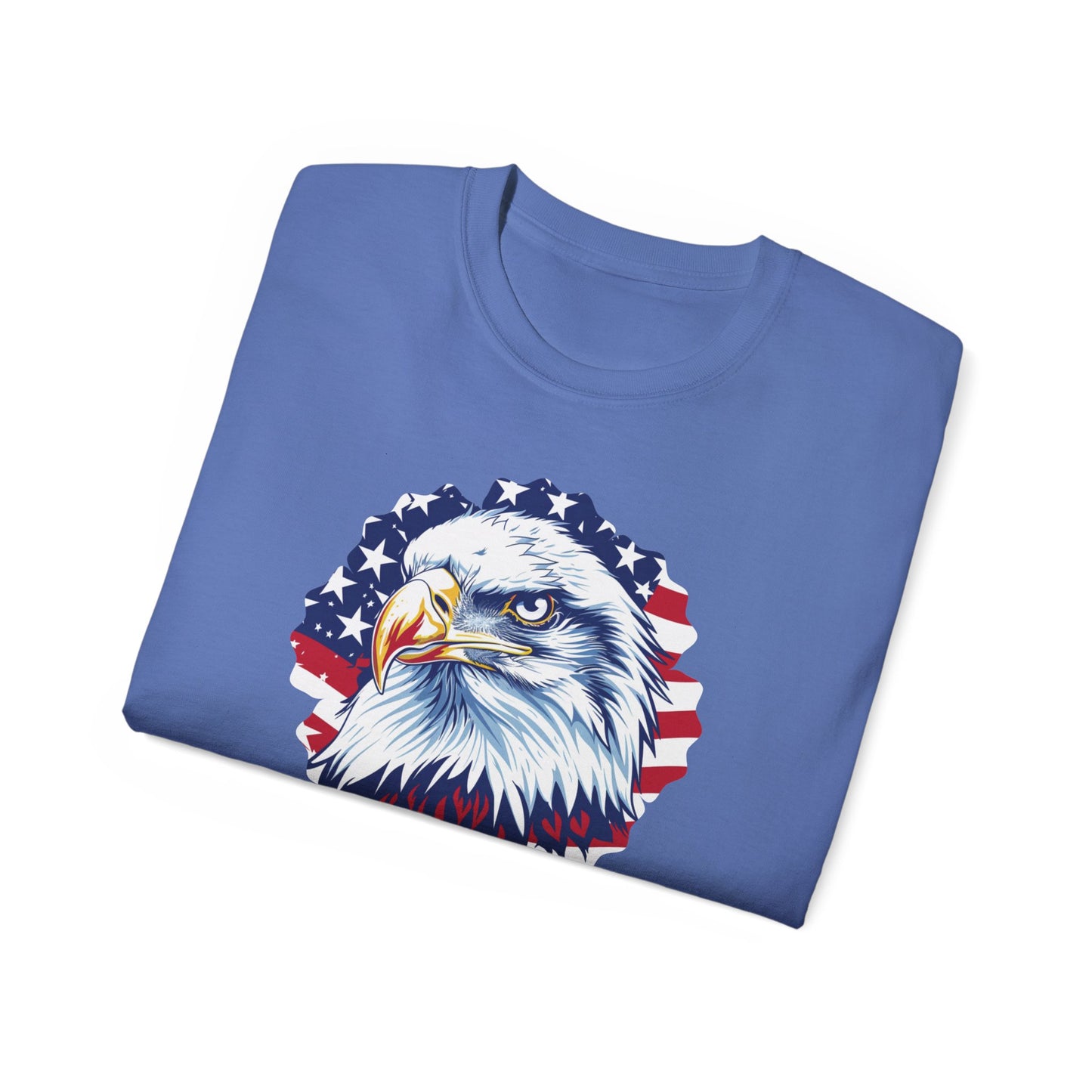 Freedom, Bald Eagle and American Flag, Cotton T-Shirt