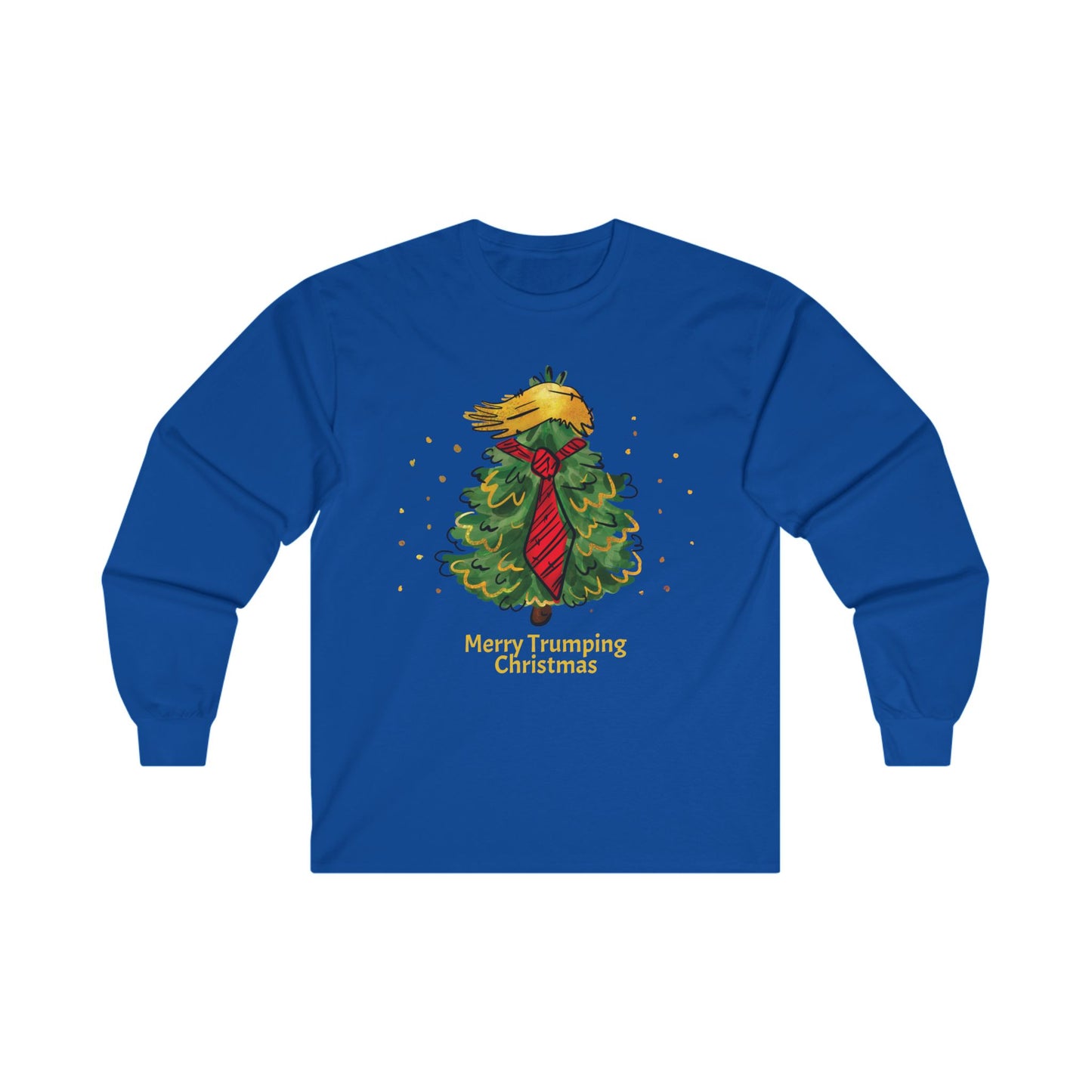 Trump Christmas Tree, Unisex, Long Sleeve Cotton Tee