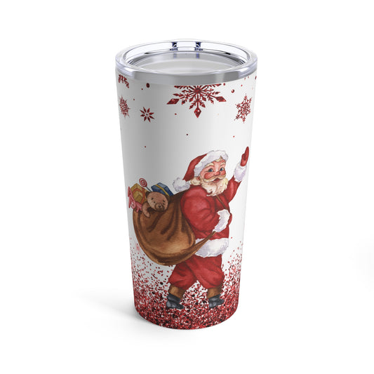 Santa Clause Christmas Tumbler 20oz - Cheerful Holiday Coffee Mug Gift