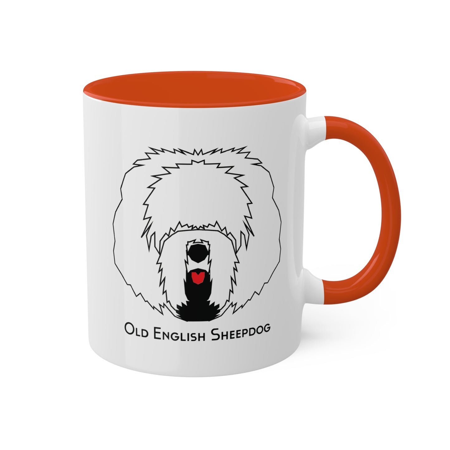 Red Tongue Old English Sheepdog Coffee Mug