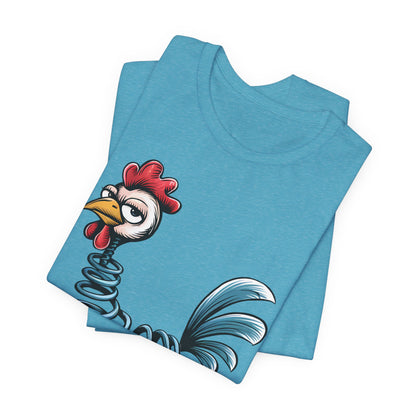 Spring Chicken T‑Shirt — Funny Cartoon Rooster Tee