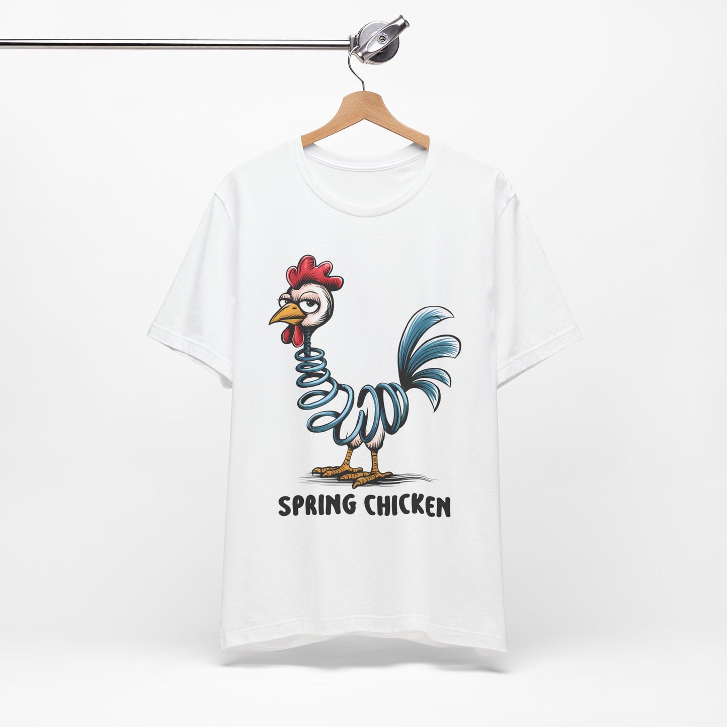 Spring Chicken T‑Shirt — Funny Cartoon Rooster Tee