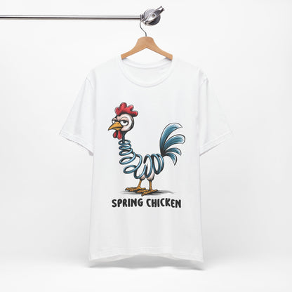 Spring Chicken T‑Shirt — Funny Cartoon Rooster Tee