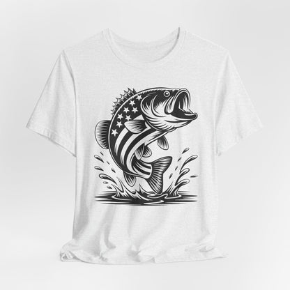 American Flag Bass T-Shirt — Patriotic Fishing Shirt