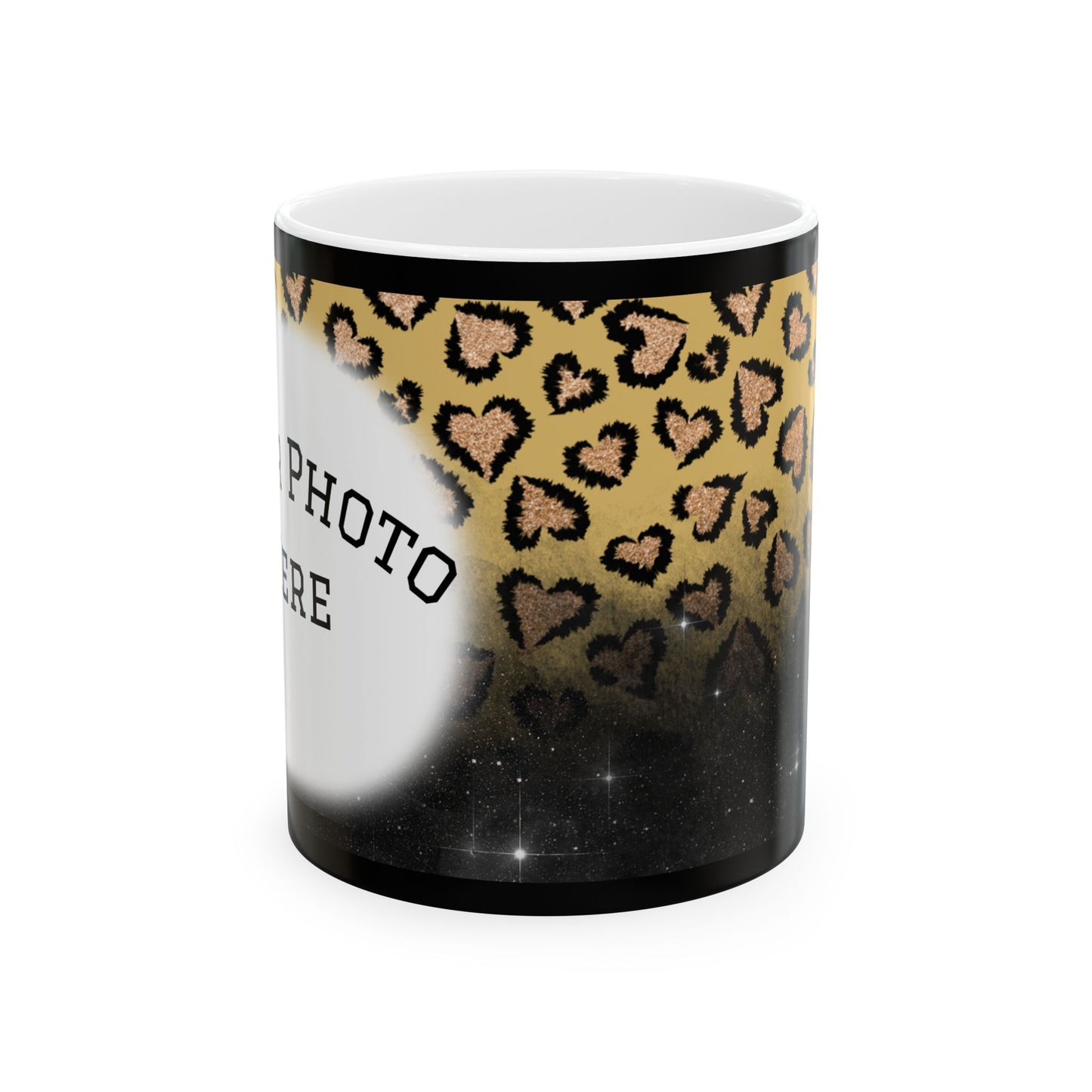 Personalized Photo Coffee Mug - Leopard Print Coffee Mug, 11oz & 15oz