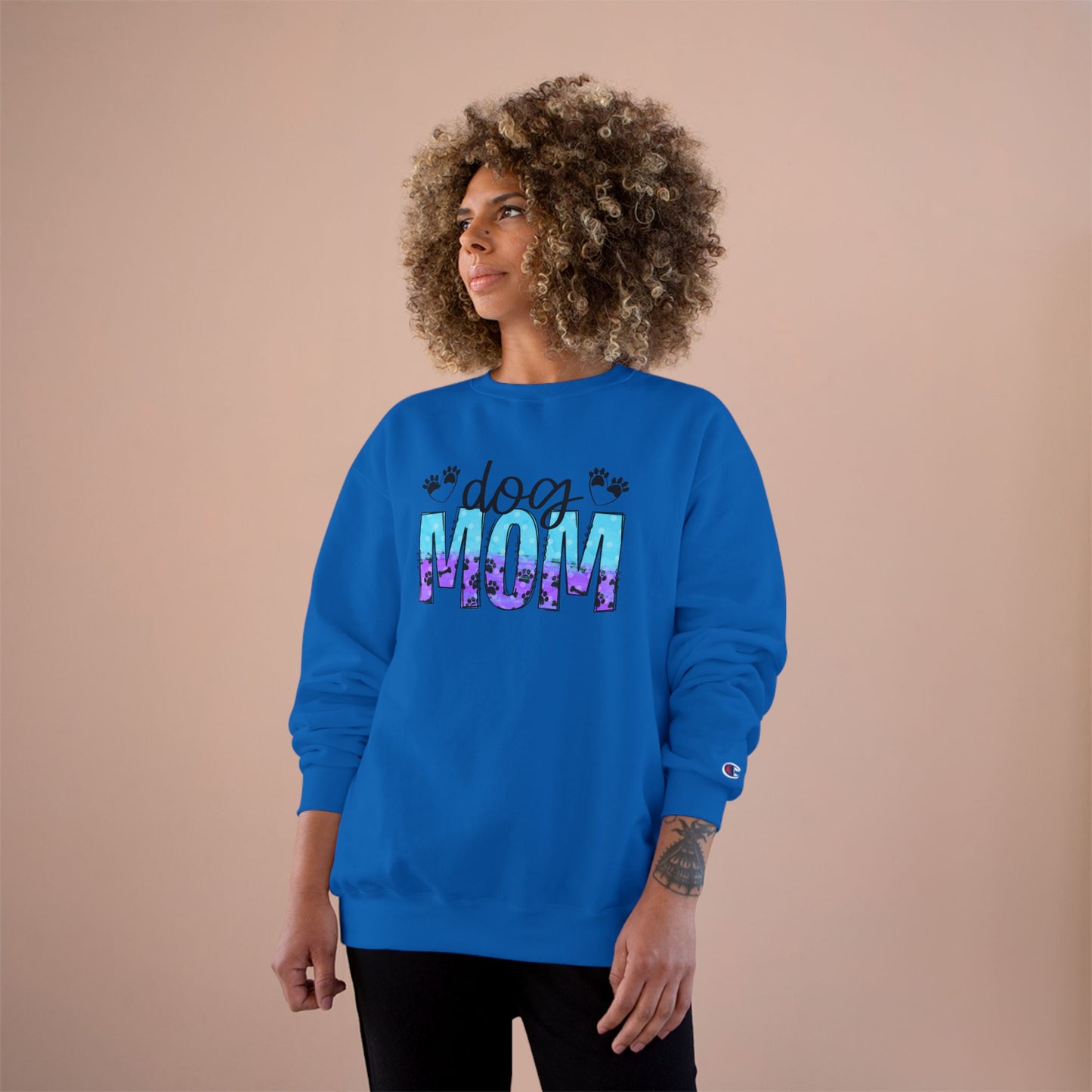 Colorful Dog Mom Top - Champion Crewneck Top