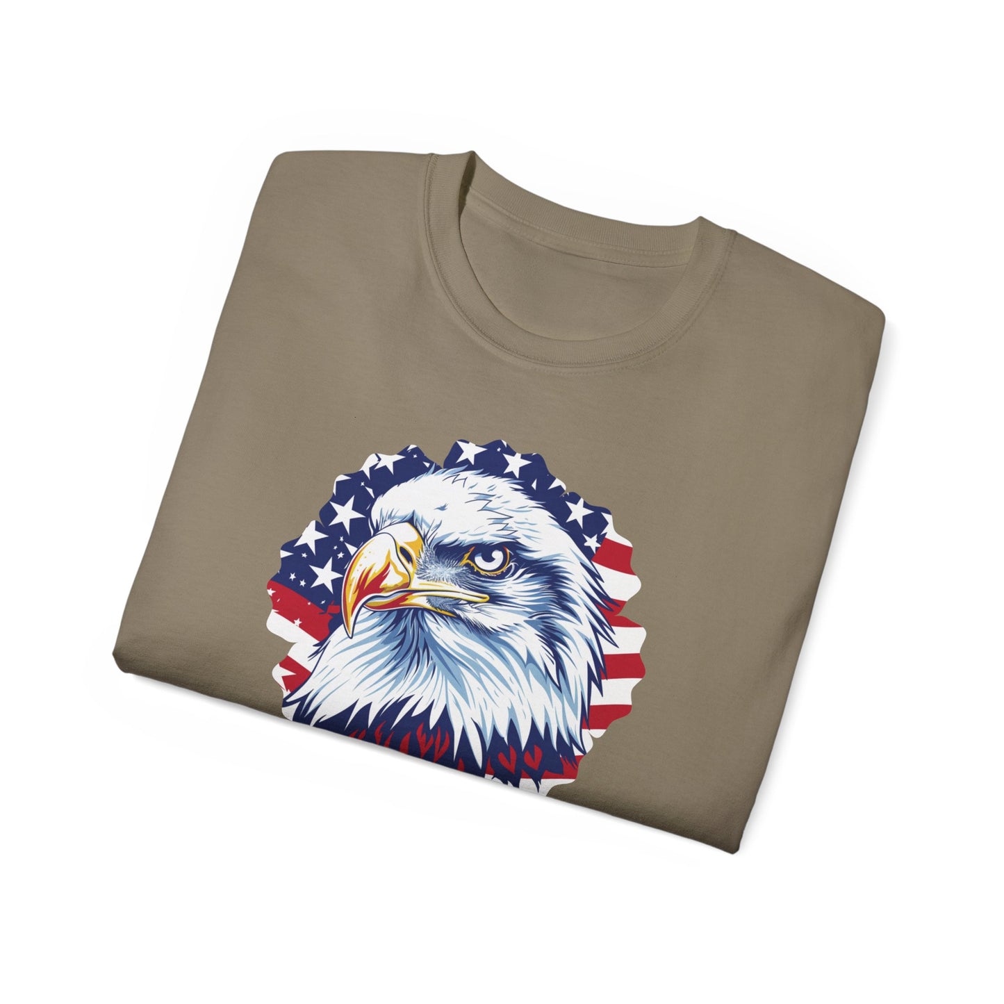 Freedom, Bald Eagle and American Flag, Cotton T-Shirt