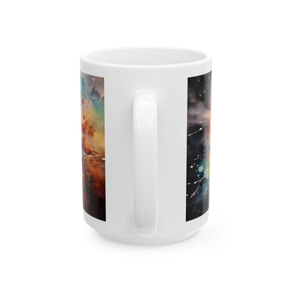 Pomeranian Dog Ceramic Mug – Colorful Watercolor Pet Portrait (11oz, 15oz)