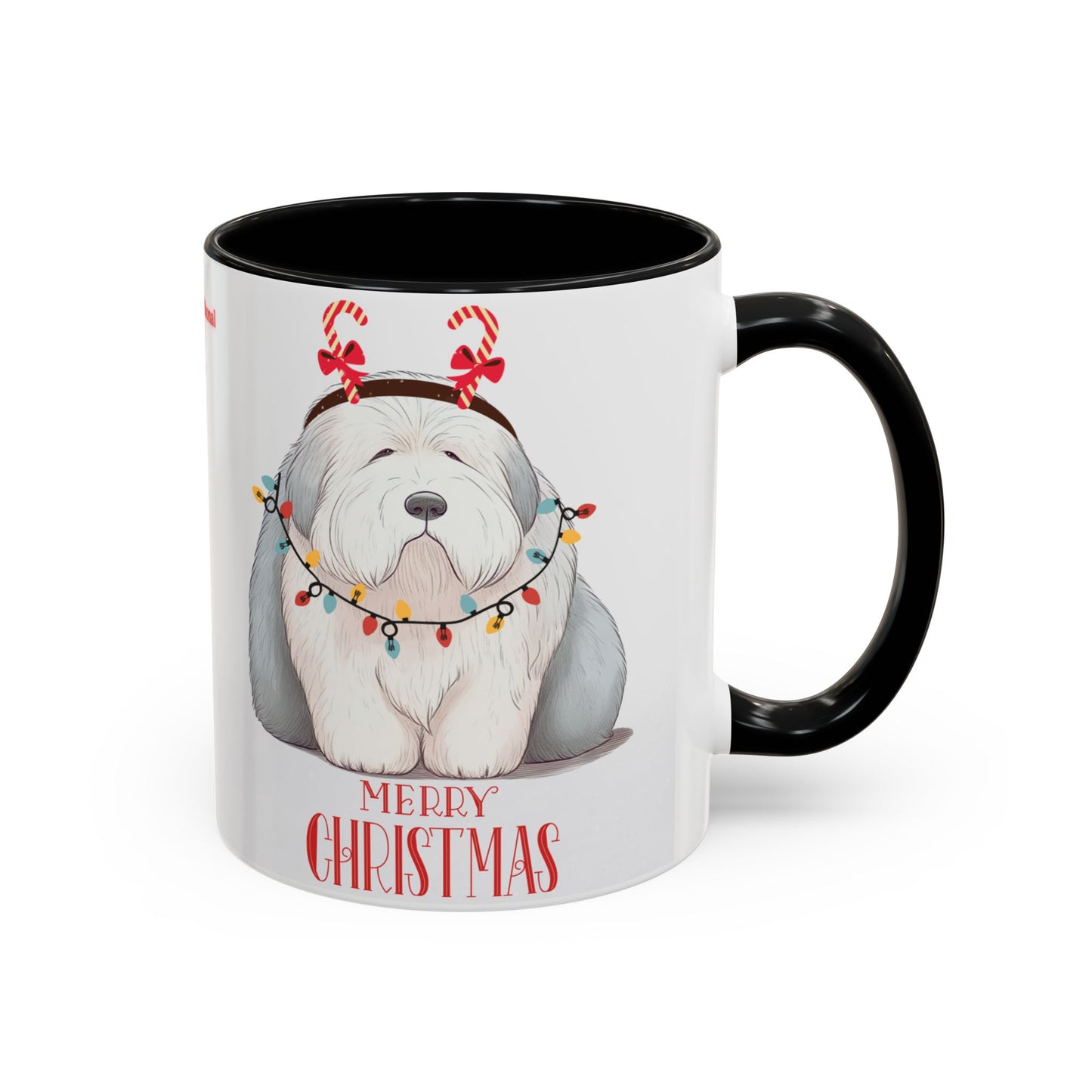 Unconditional Love Old English Sheepdog Christmas Ceramic Coffee Mug - 11 oz