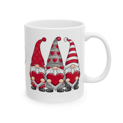 Valentine Gnome Ceramic Mug — 'Love' Heart Coffee Cup (11oz & 15oz)