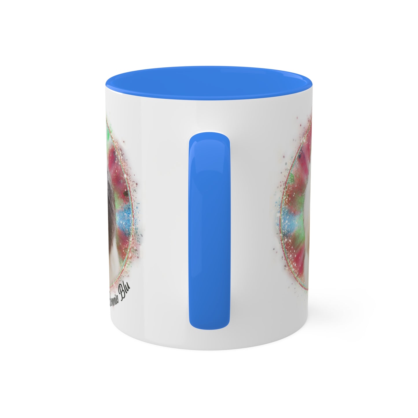 Colorful Tie Dye Pet Photo and Name Mug