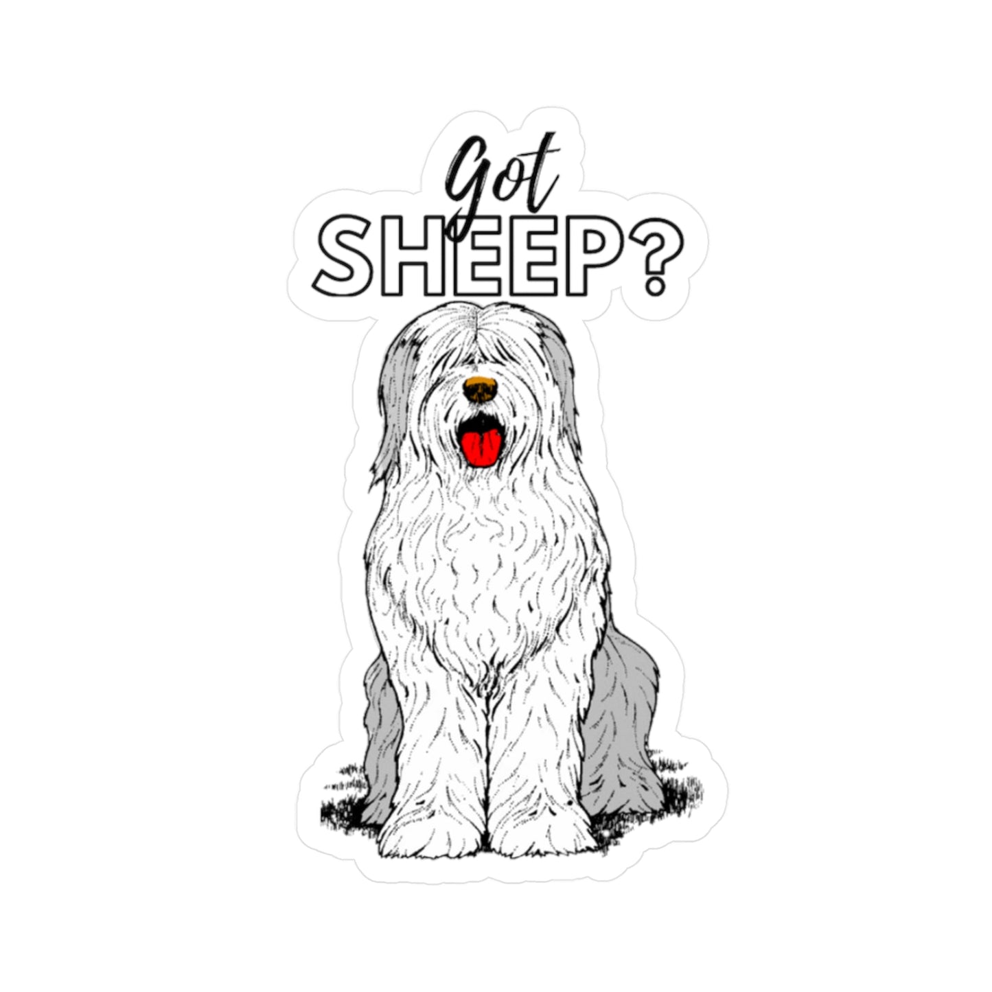 Car or Window Vinyl Old English Sheepdog Decals, Old English Sheepdog