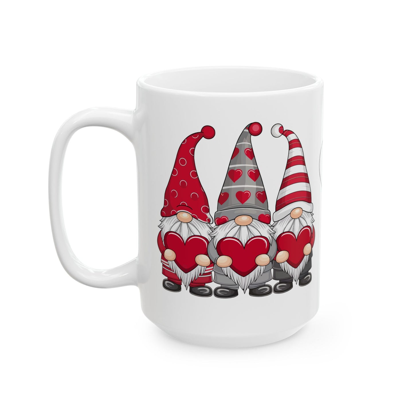 Valentine Gnome Ceramic Mug — 'Love' Heart Coffee Cup (11oz & 15oz)