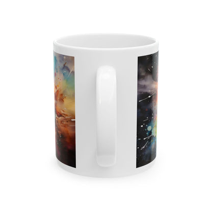 Pomeranian Dog Ceramic Mug – Colorful Watercolor Pet Portrait (11oz, 15oz)
