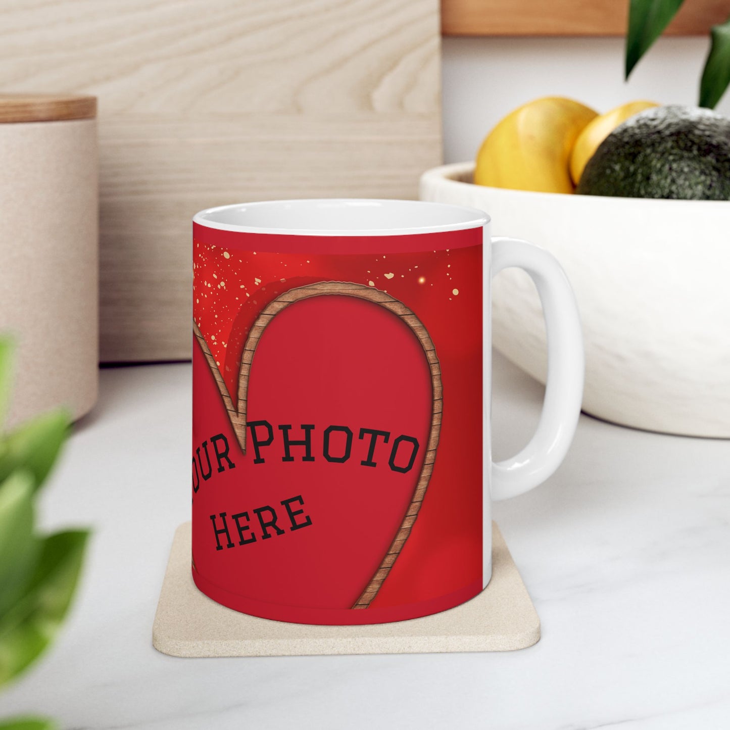 Valentines Day Coffee Mug - Custom Photo Mug Heart Ceramic Mug (11oz/15oz)