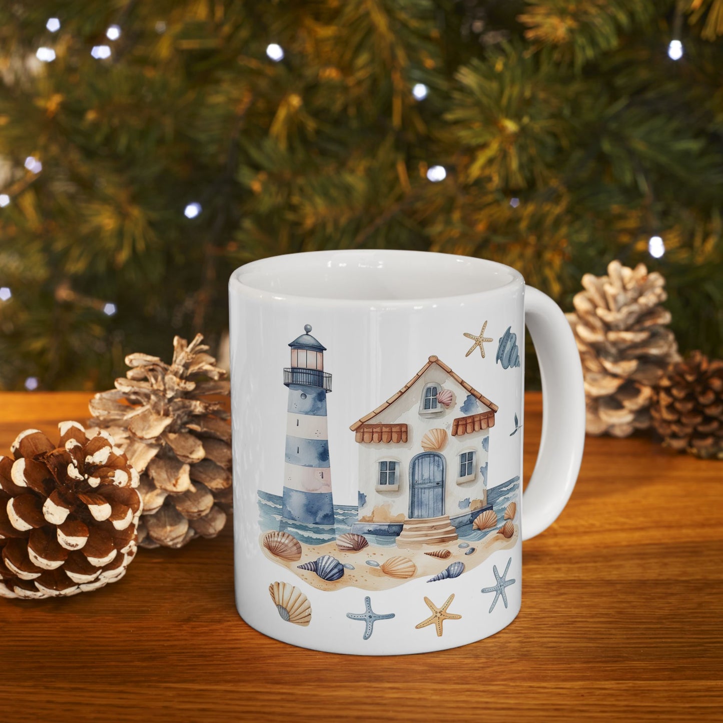 Lighthouse at the Coast, Ceramic Mug, 11oz, 15oz