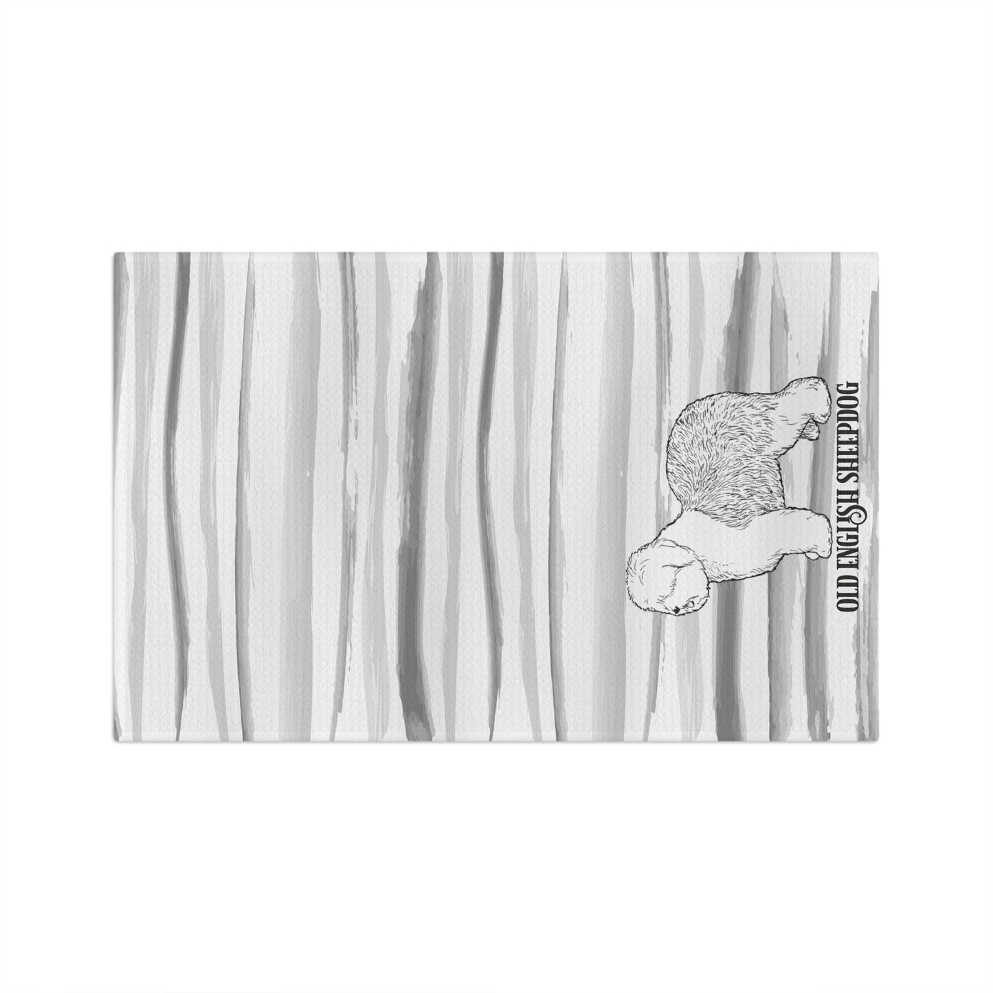 Old English Sheepdog B/W, Kitchen Towel