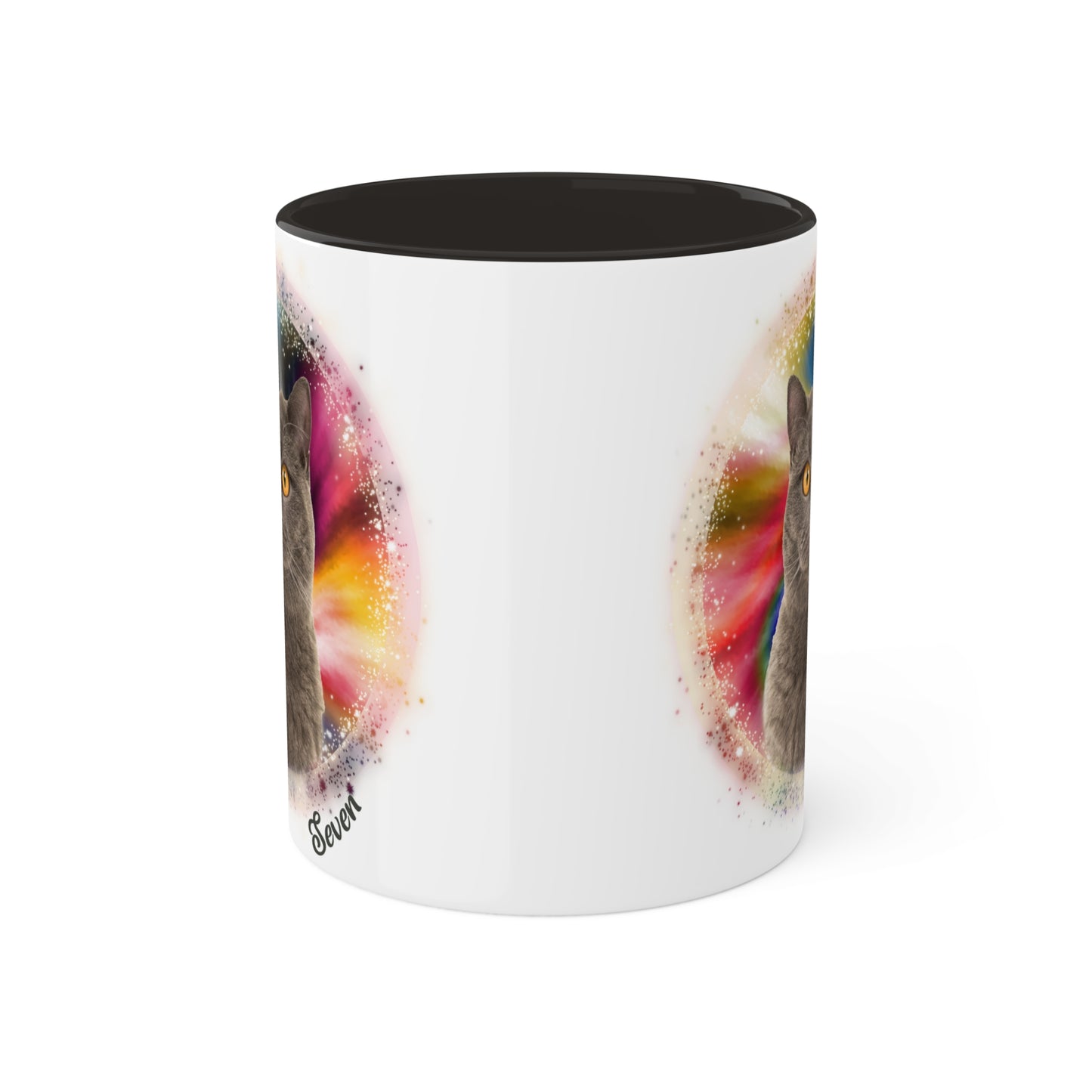 Rainbow Tie Dye, Custom Pet Photo and Name Coffee Mug, 11oz