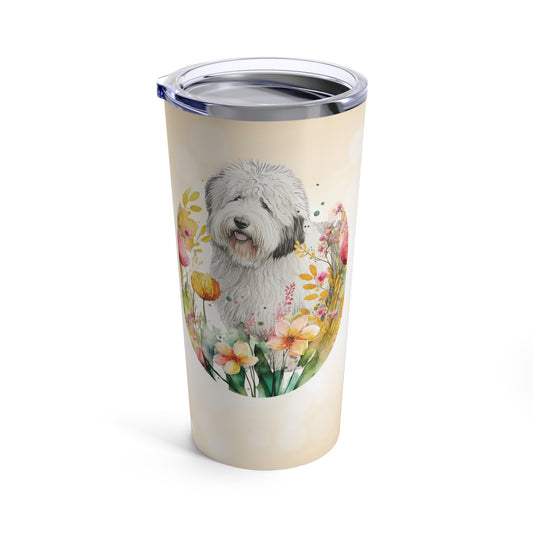 Sheepie in Flowers, 20oz Tumbler