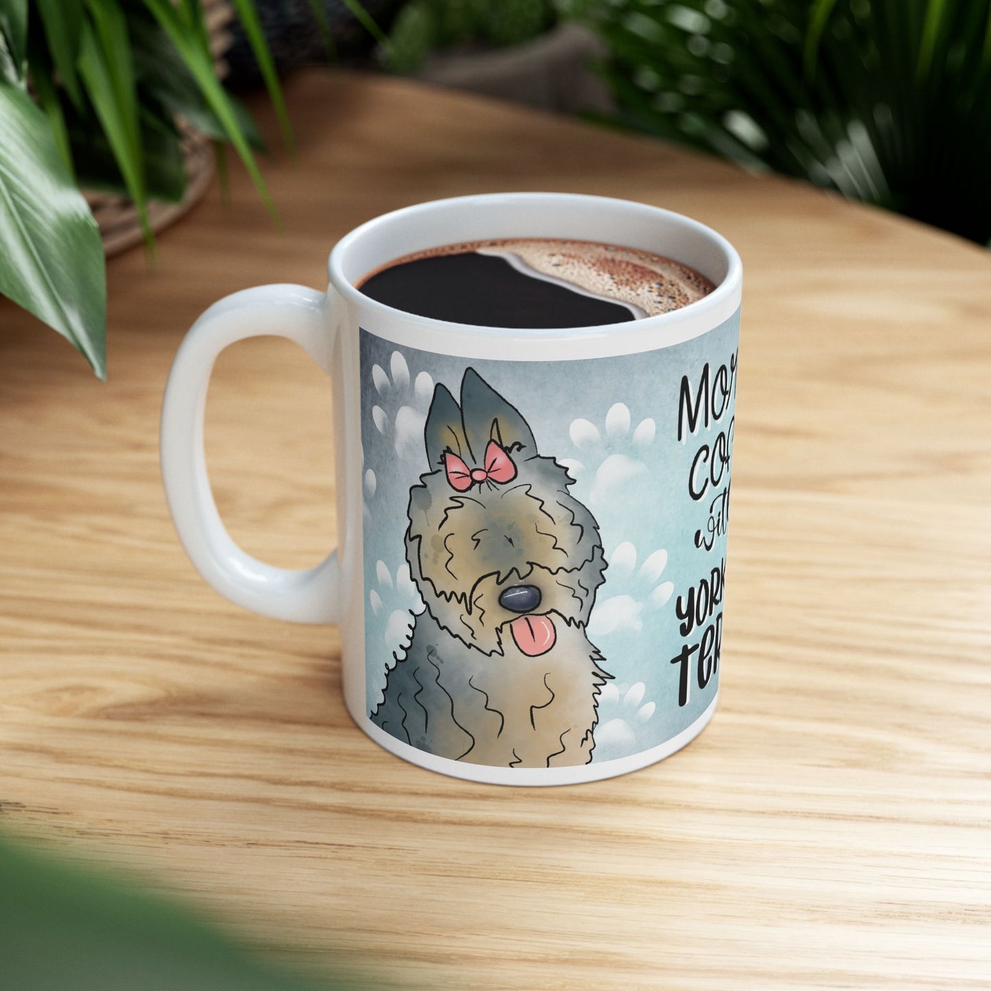 Yorkshire Terrier Morning Coffee, Ceramic Mug, 11oz, 15oz