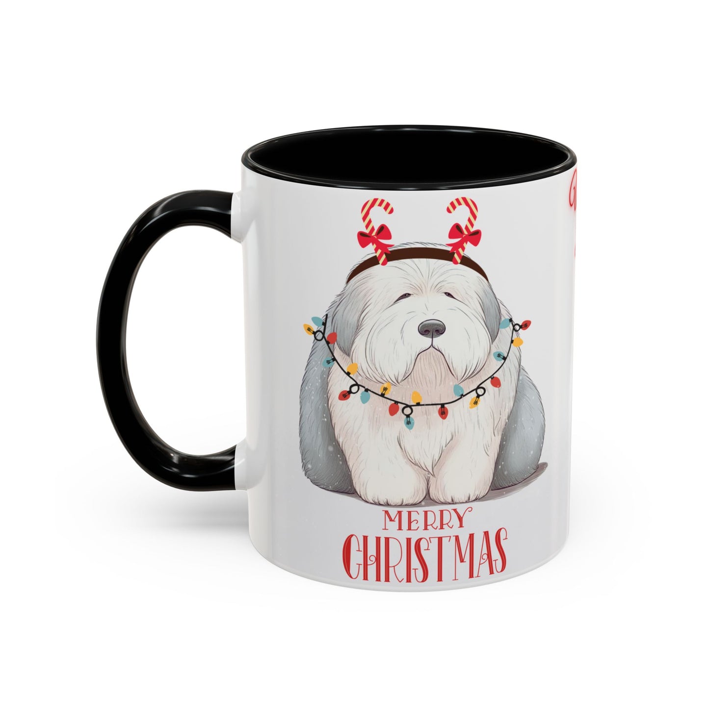 Unconditional Love Old English Sheepdog Christmas Ceramic Coffee Mug - 11 oz