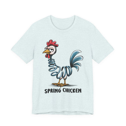 Spring Chicken T‑Shirt — Funny Cartoon Rooster Tee