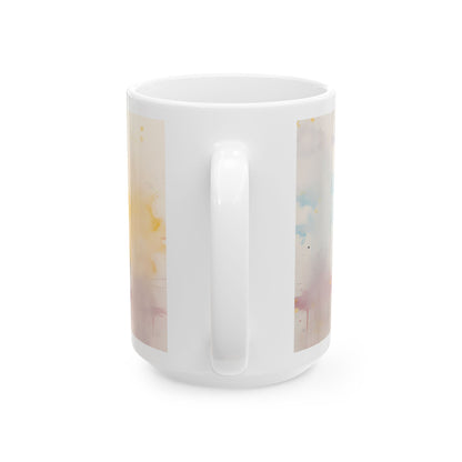 Bulldog Watercolor Ceramic Mug (11oz & 15oz) - Colorful Pet Coffee Cup