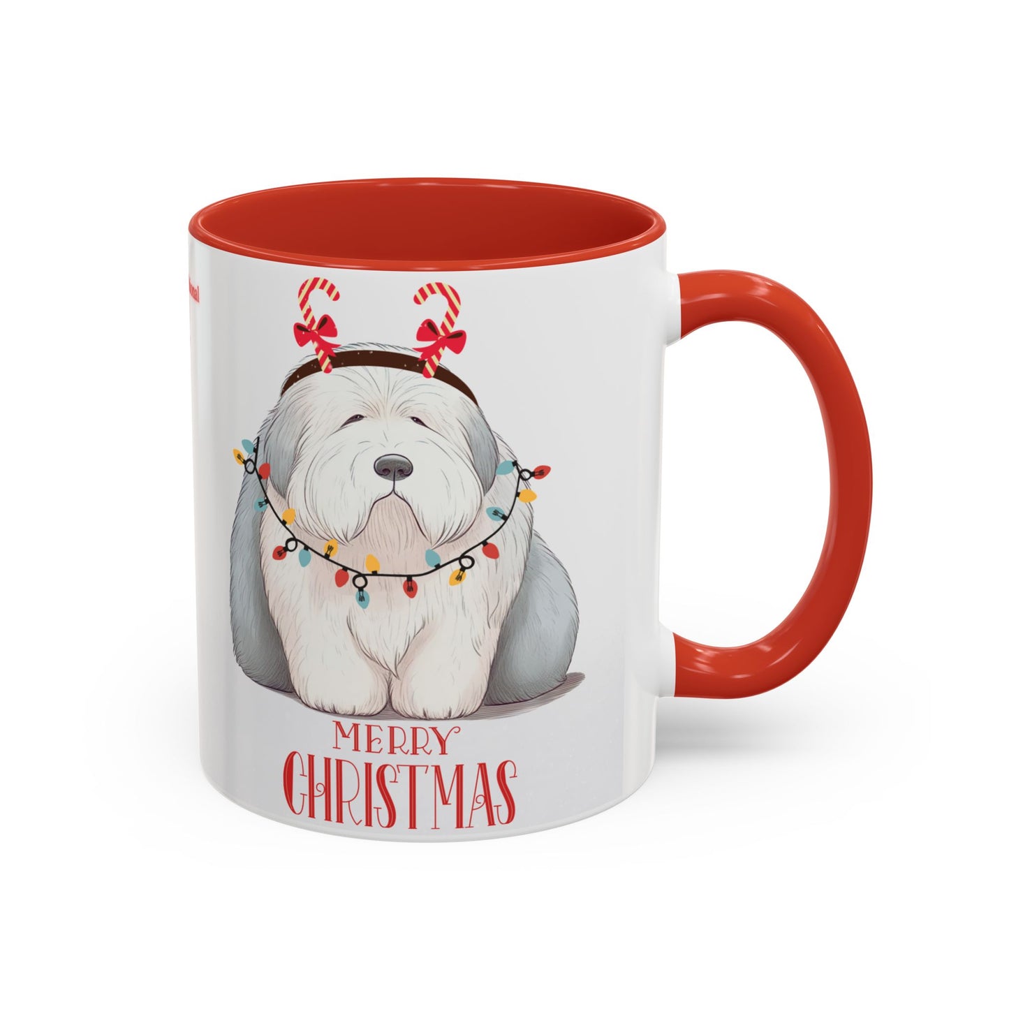 Unconditional Love Old English Sheepdog Christmas Ceramic Coffee Mug - 11 oz