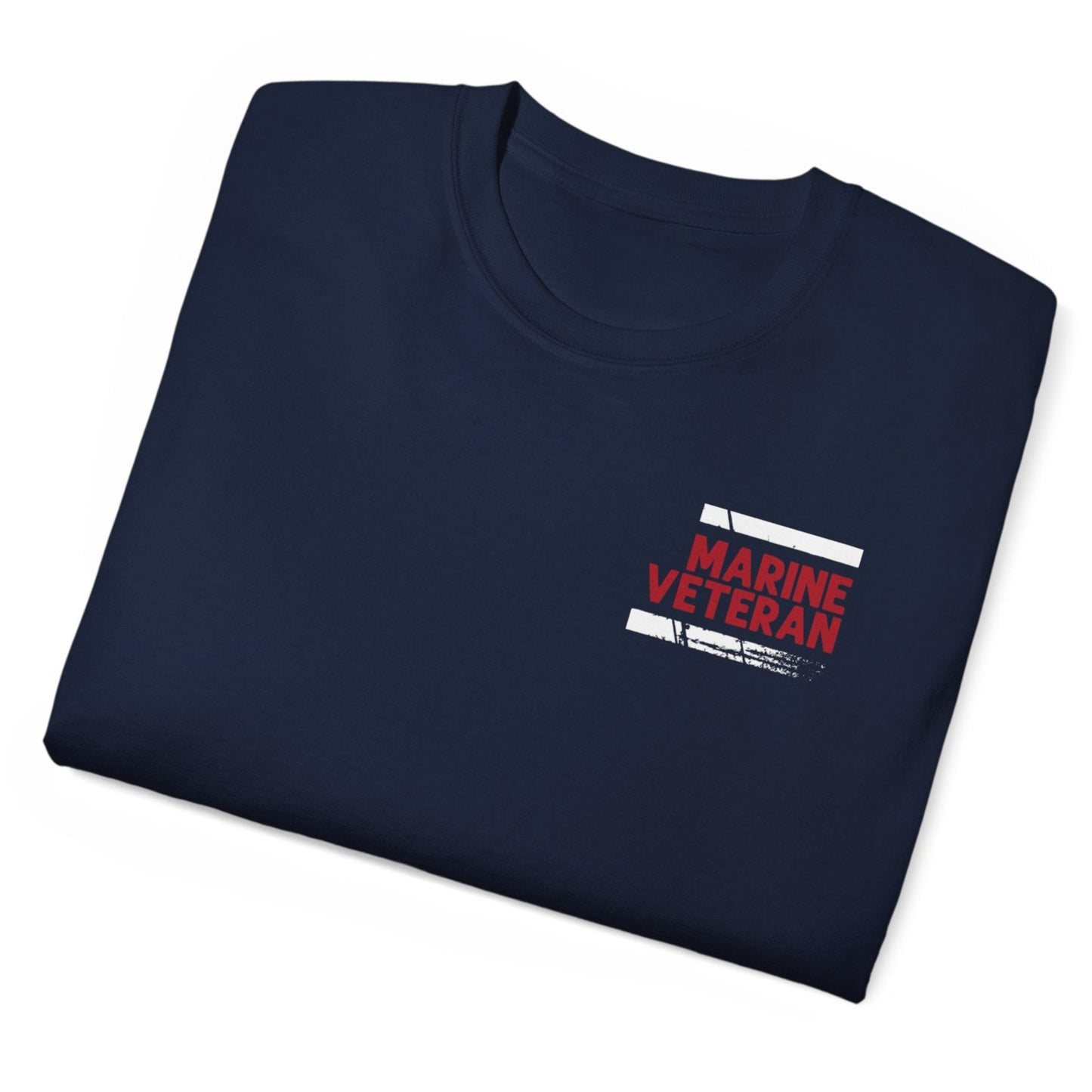 Marine Veteran, Defender of Freedom, Front and Back Design, Cotton/Polyester T-Shirt