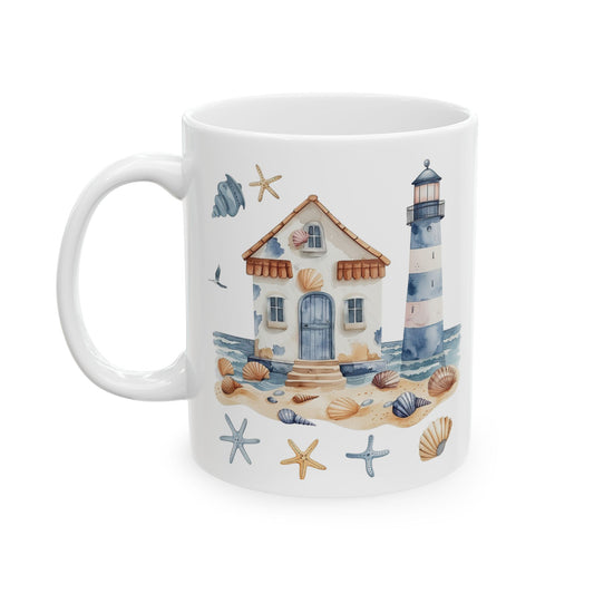 Lighthouse at the Coast, Ceramic Mug, 11oz, 15oz