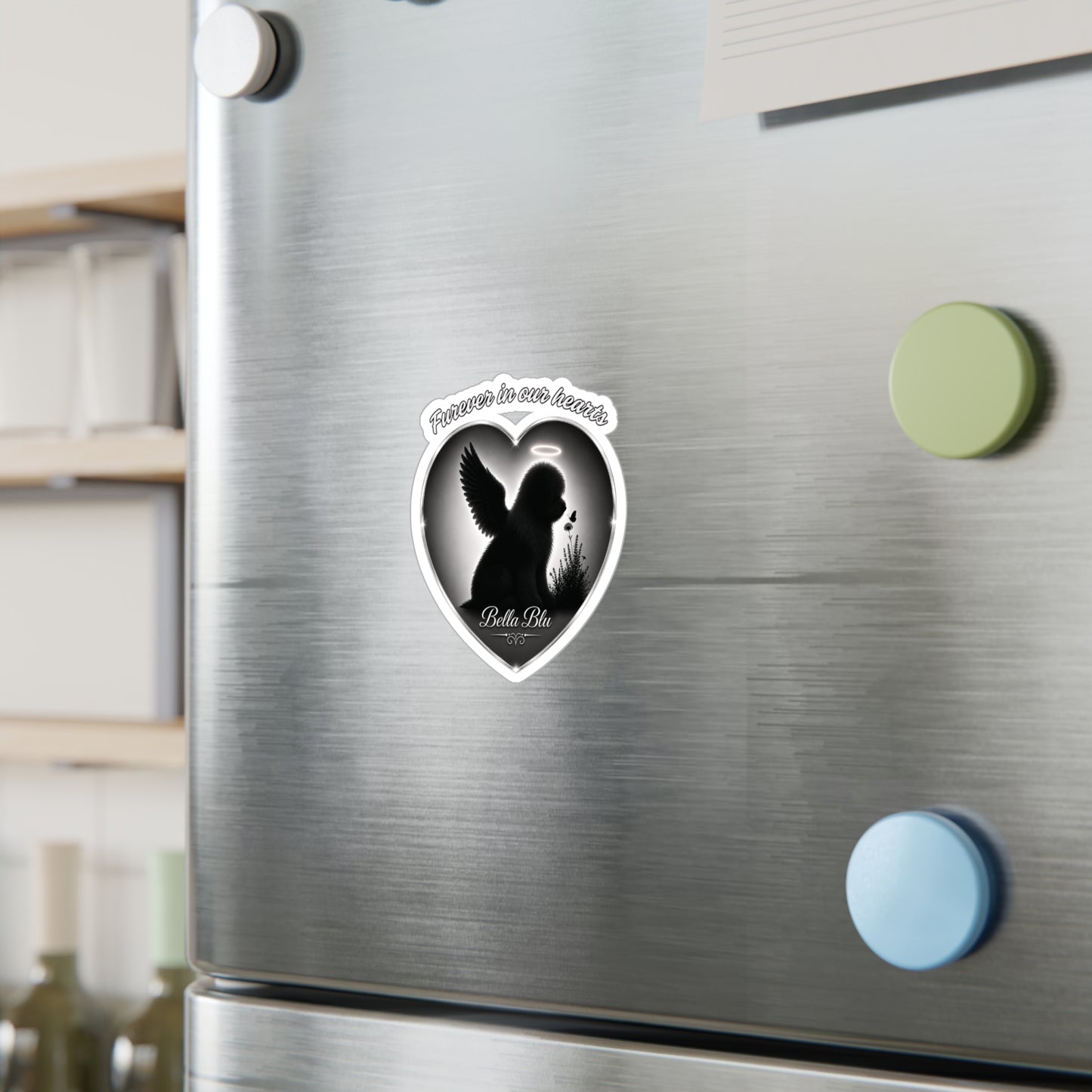 Old English Sheepdog Memorial Angel Heart Decal — (Personalizable)