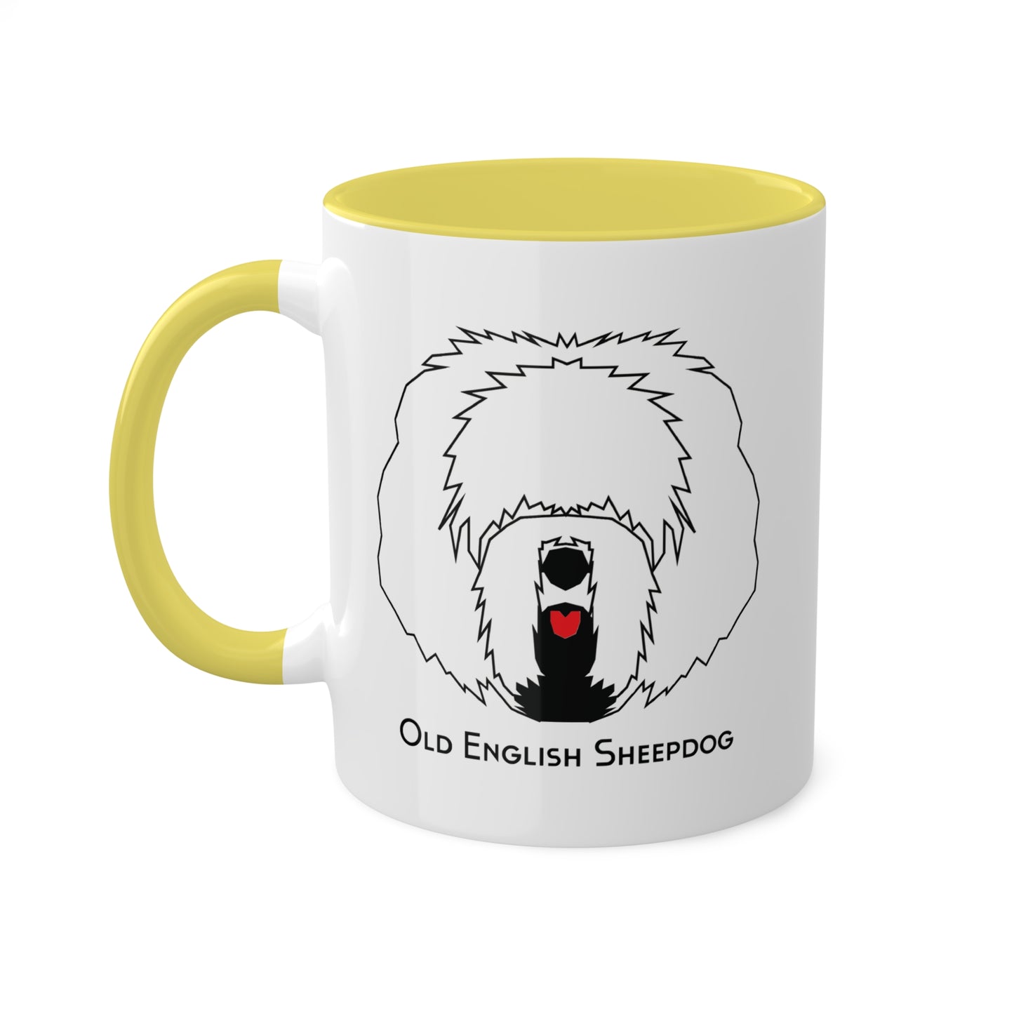 Red Tongue Old English Sheepdog Coffee Mug