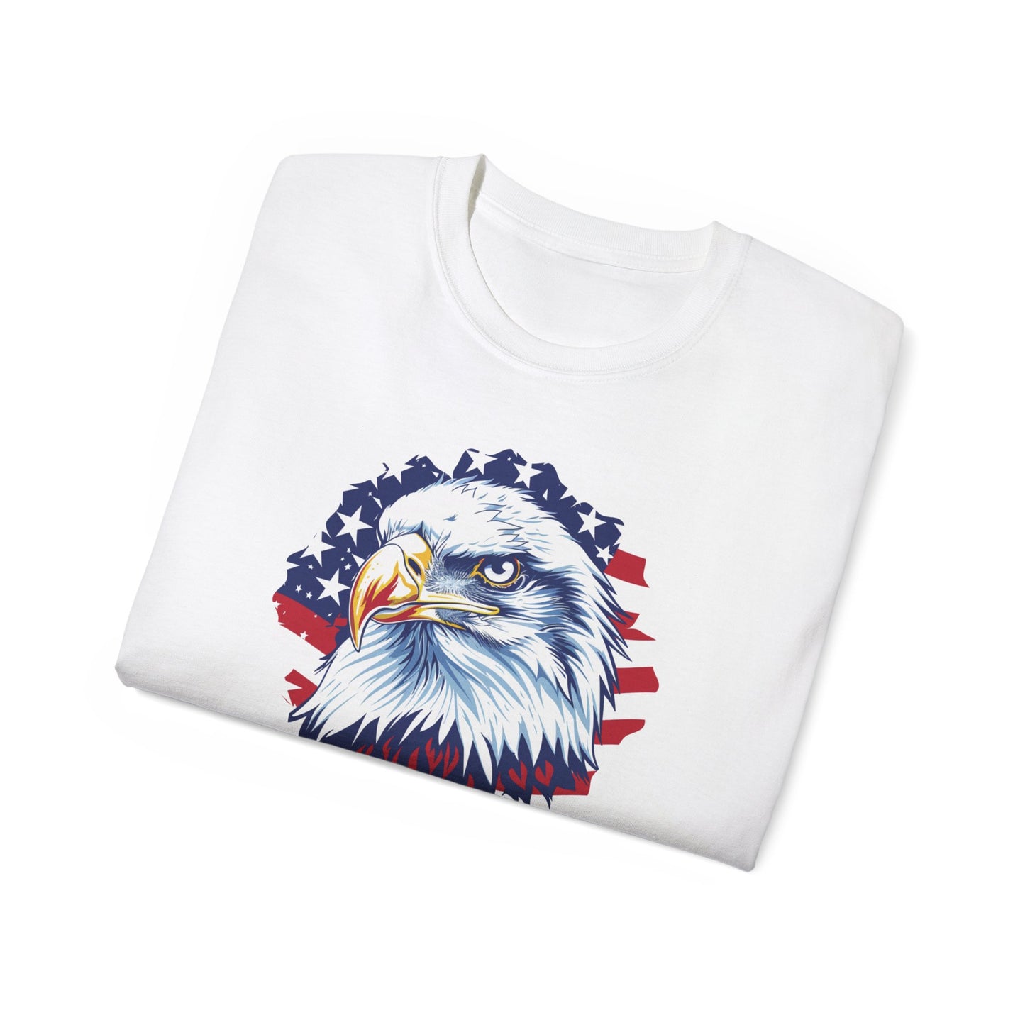 Freedom, Bald Eagle and American Flag, Cotton T-Shirt