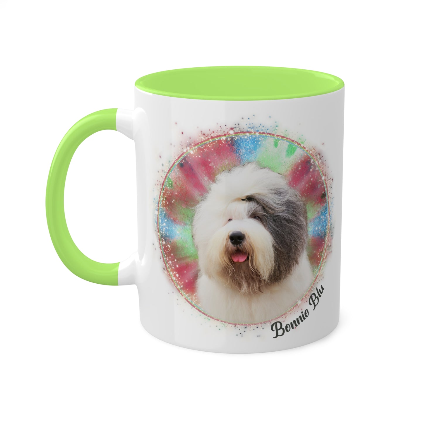 Colorful Tie Dye Pet Photo and Name Mug