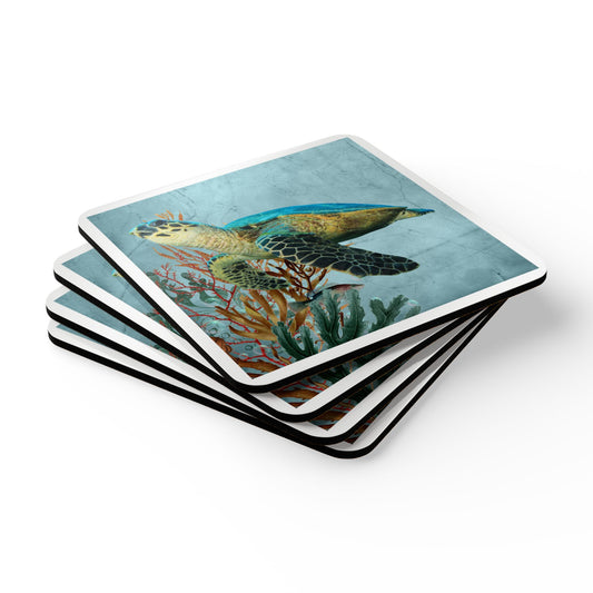 Sea Turtle - Just Swimming, Coasters, Set of 4