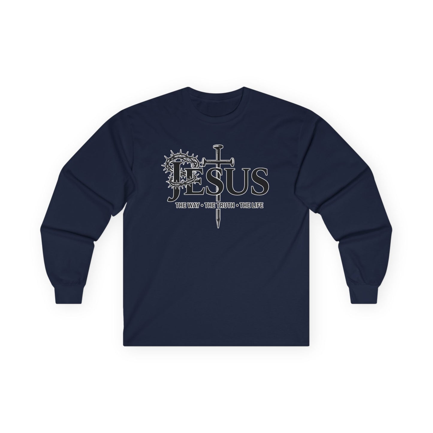 Jesus Cross, "The Way The Truth The Life", John 14:6  - Long Sleeve Gildan Tee