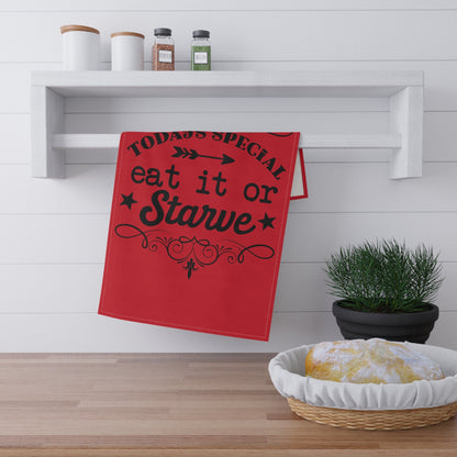 Kitchen Towel, Tea Towels, Funny Dish Towels, Eat or Starve