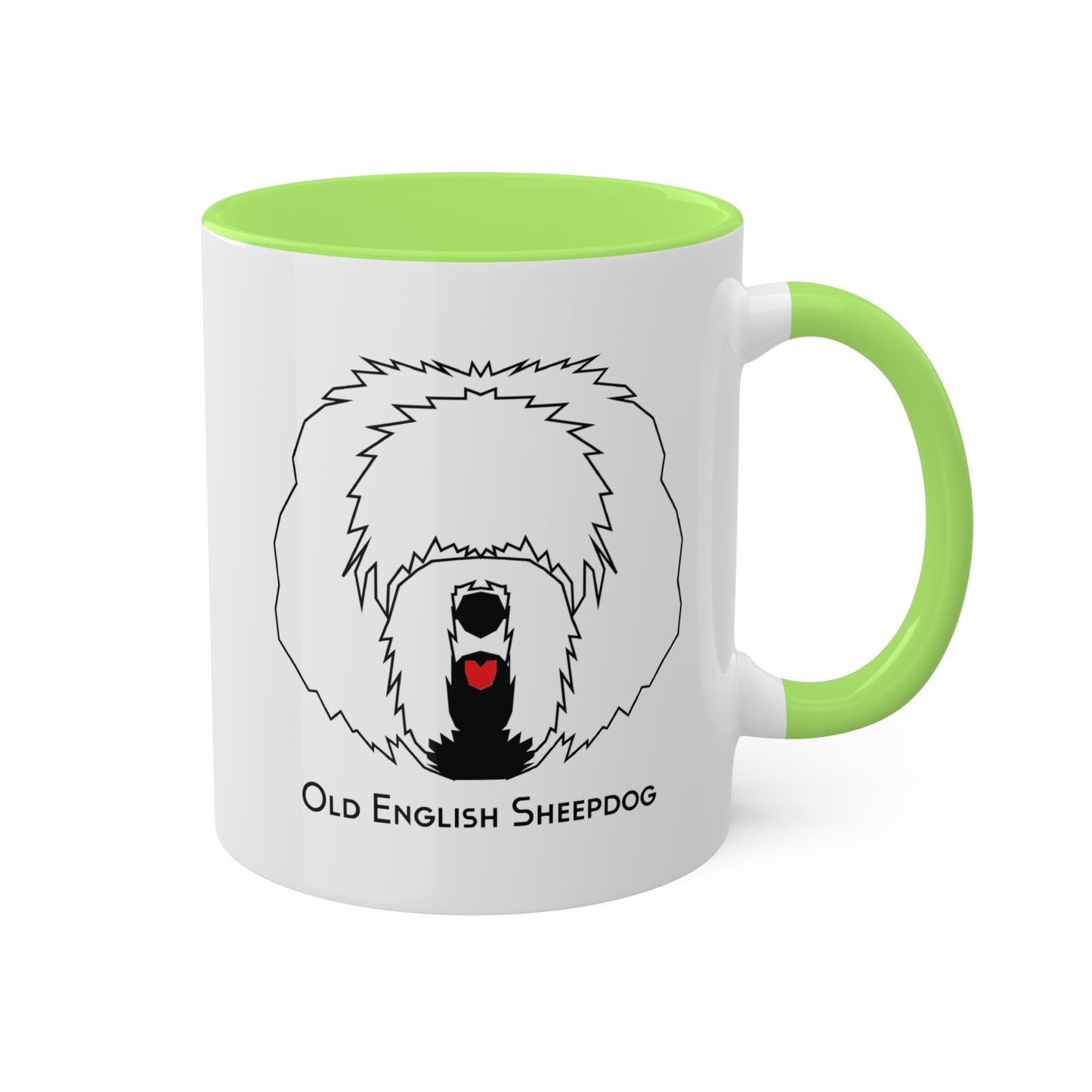 Red Tongue Old English Sheepdog Coffee Mug