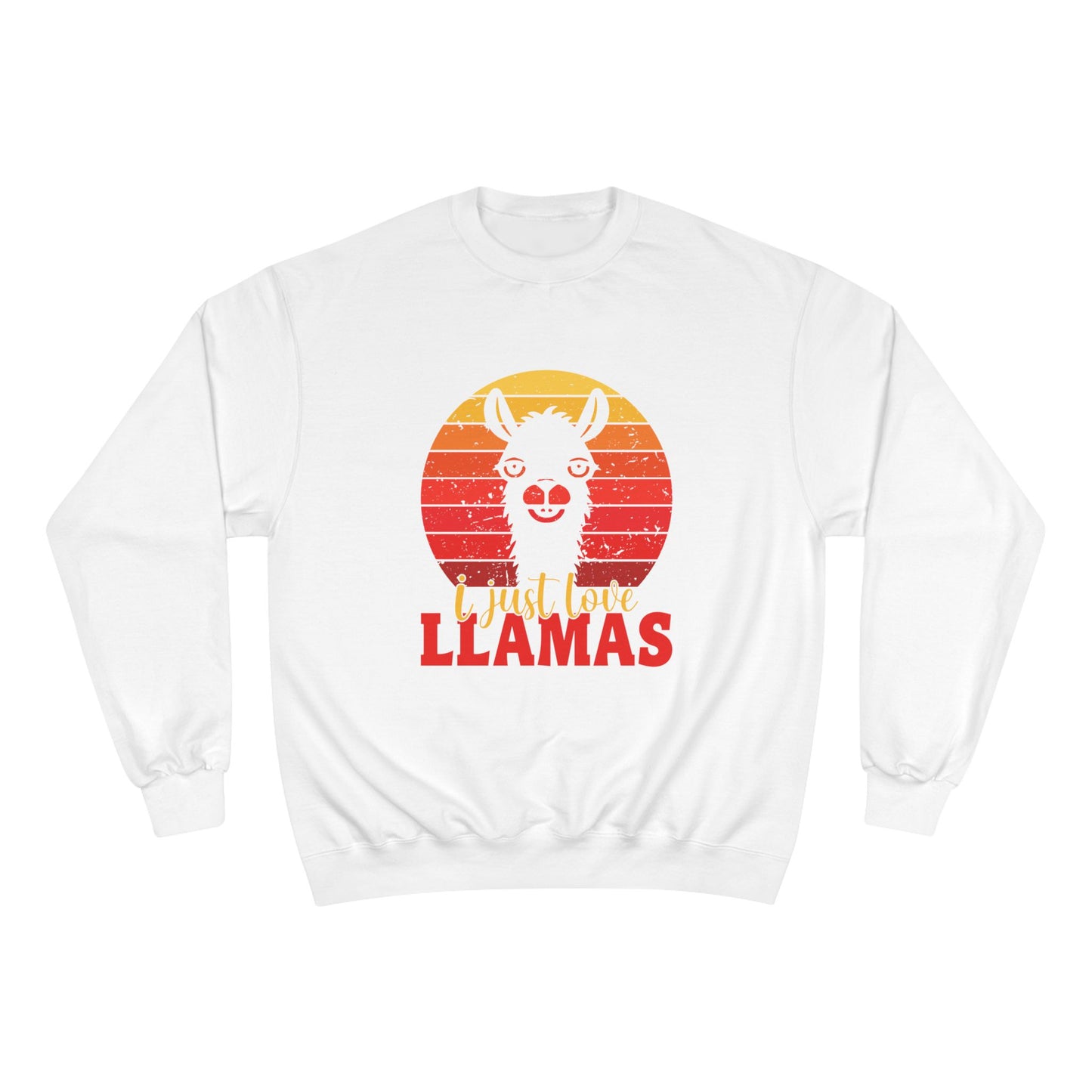 Llama Sunset, I Just Love Llamas - Llama Long Sleeve Champion Crewneck Top