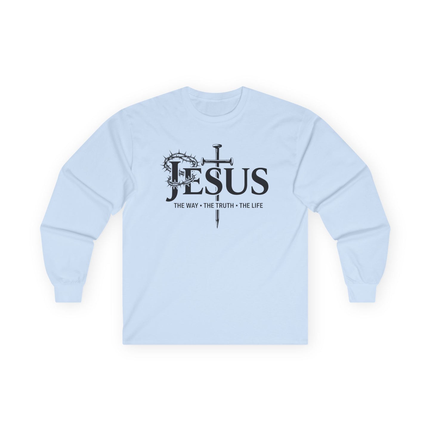 Jesus Cross, "The Way The Truth The Life", John 14:6  - Long Sleeve Gildan Tee