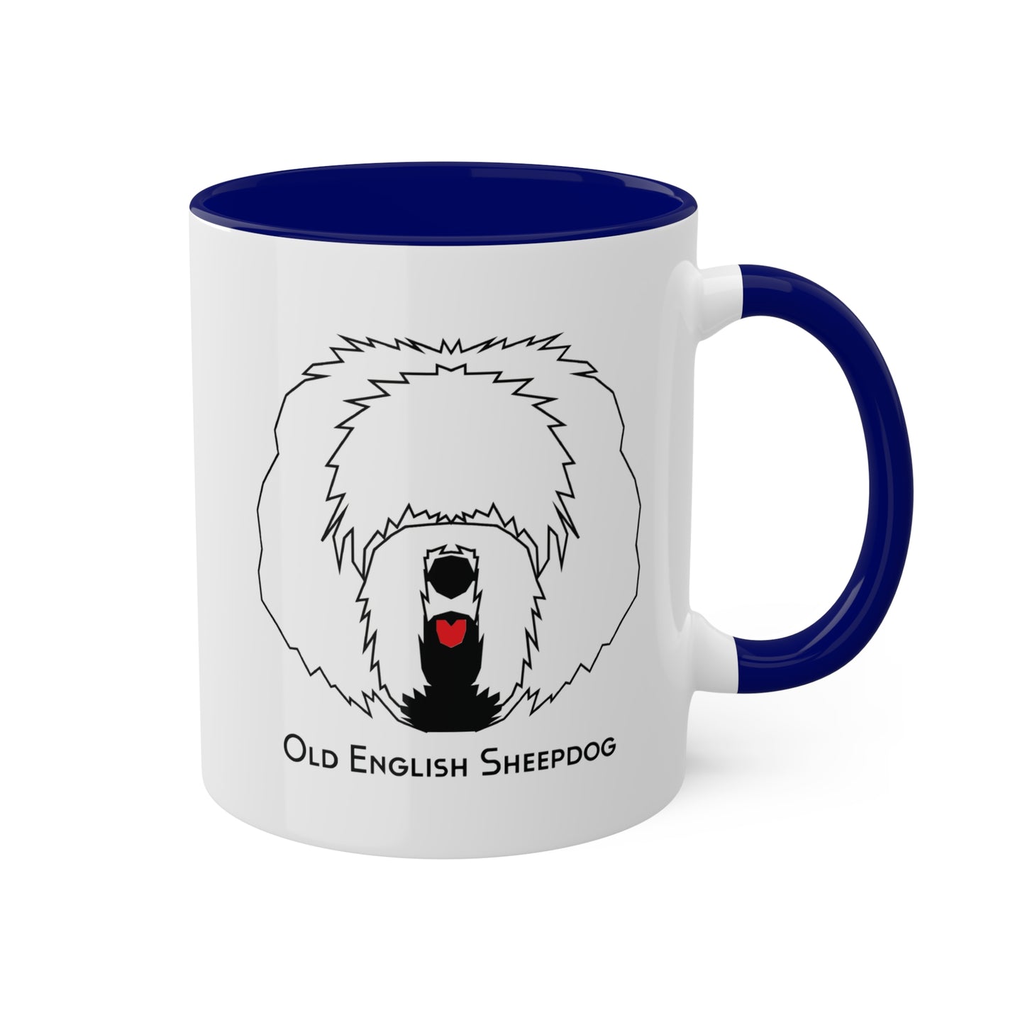 Red Tongue Old English Sheepdog Coffee Mug