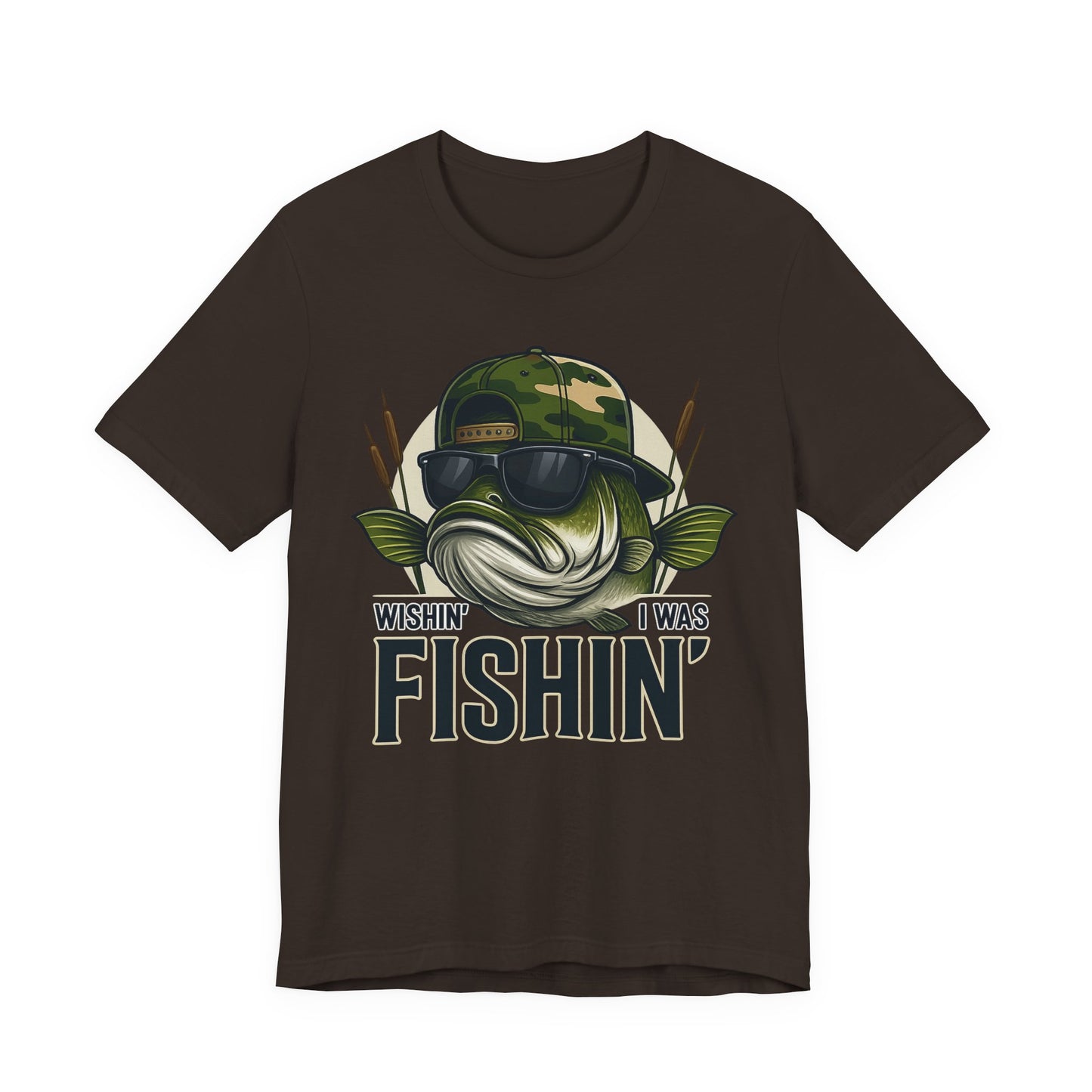 Wishin' I Was Fishin' T-Shirt — Funny Bass Fishing Tee for Anglers