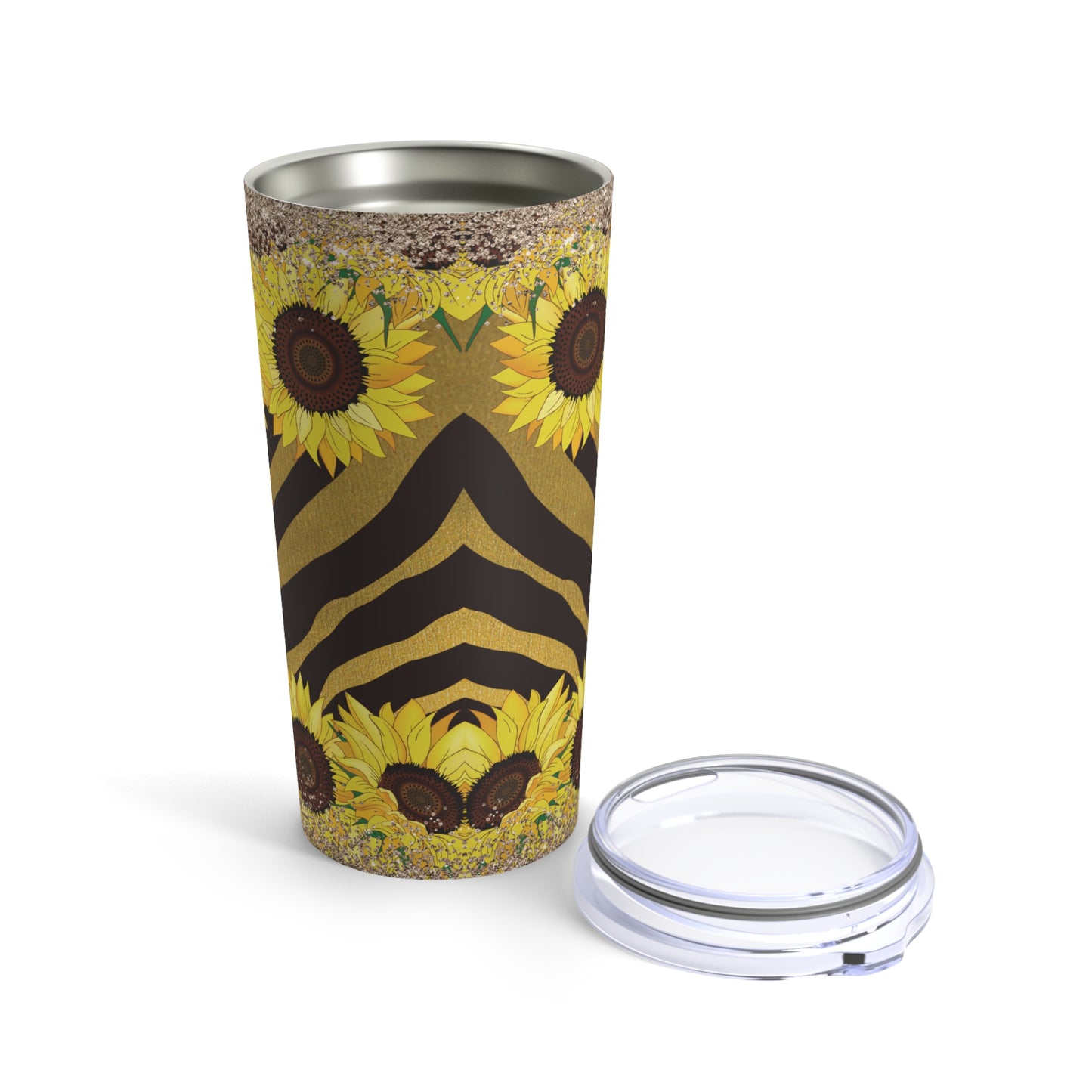 Glitter Sunflower with Zebra Design, 20oz Tumbler