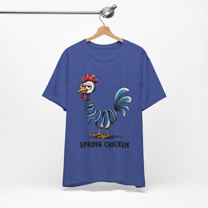 Spring Chicken T‑Shirt — Funny Cartoon Rooster Tee