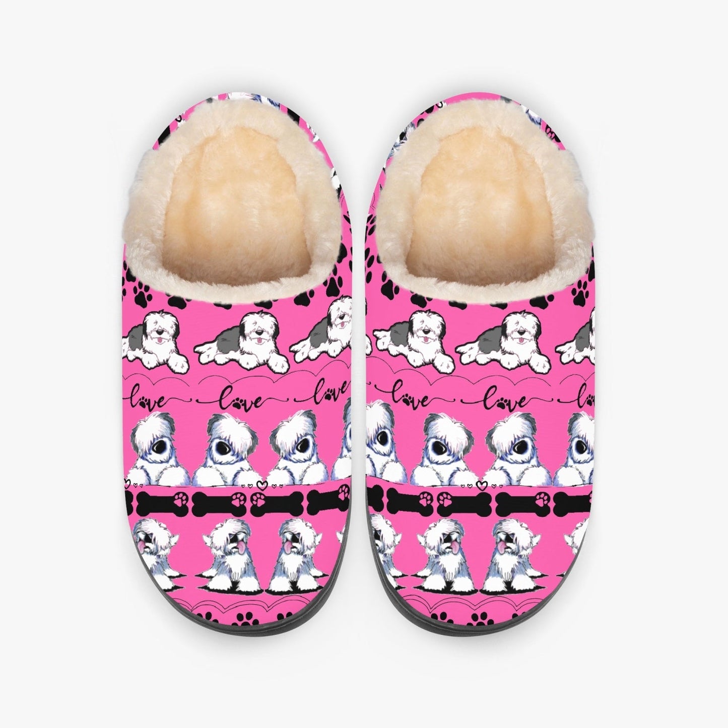 Memory Foam Unisex Slippers, Old English Sheepdog