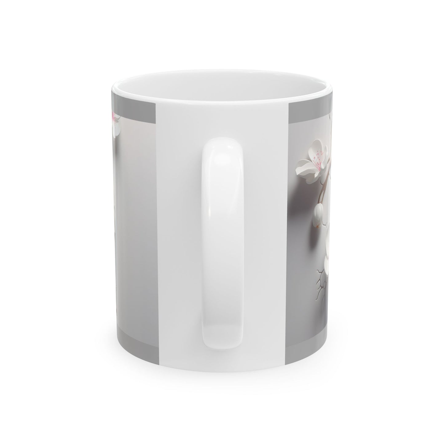 Peekaboo Kitten Ceramic Mug, Gray— Cute White Cat Coffee Cup (11oz, 15oz)