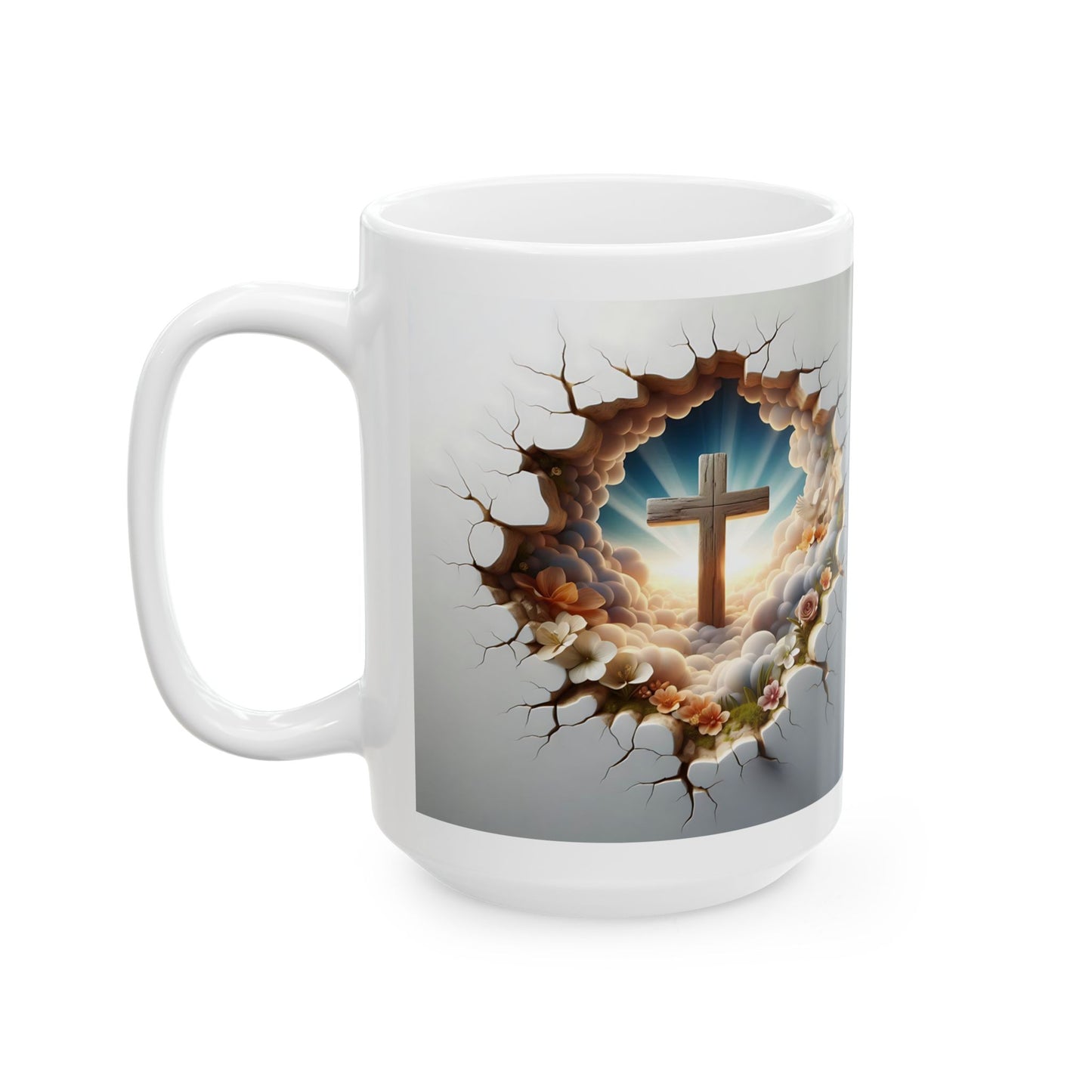 The Cross in Heavenly Clouds, Ceramic Mug, 11oz, 15oz