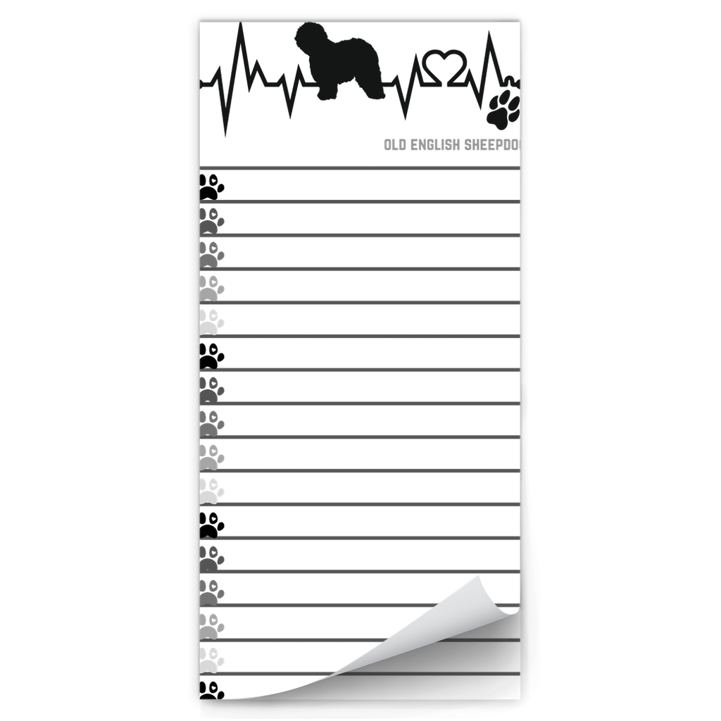 Old English Sheepdog Magnetic Notepad