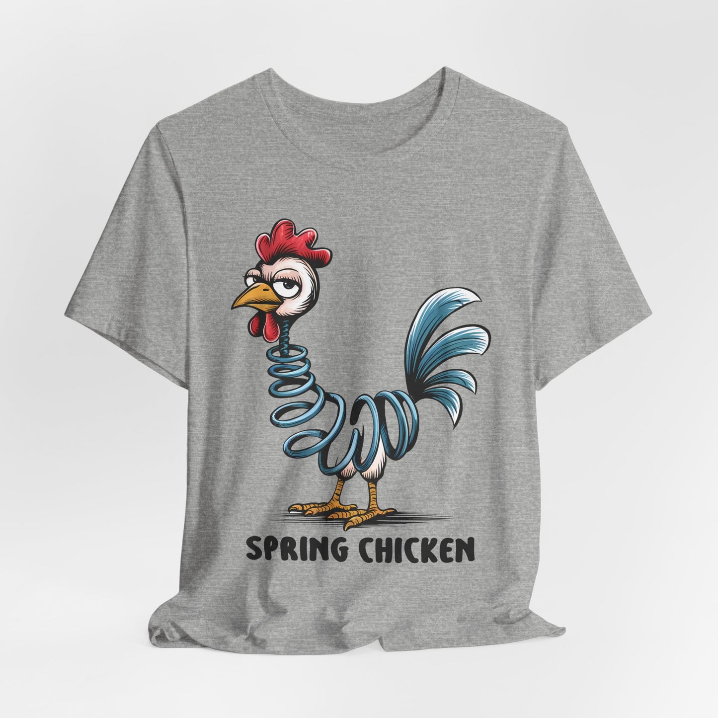 Spring Chicken T‑Shirt — Funny Cartoon Rooster Tee